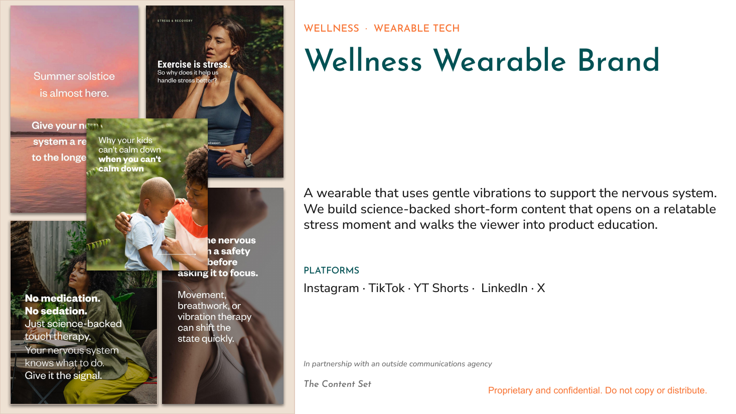 Wellness wearable brand social media portfolio