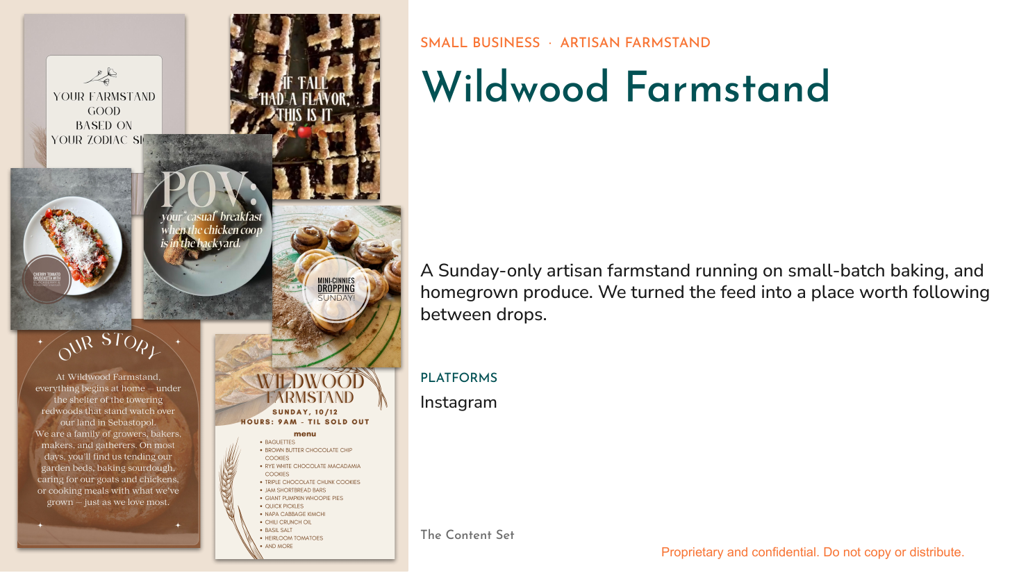 Wildwood Farmstand social media portfolio